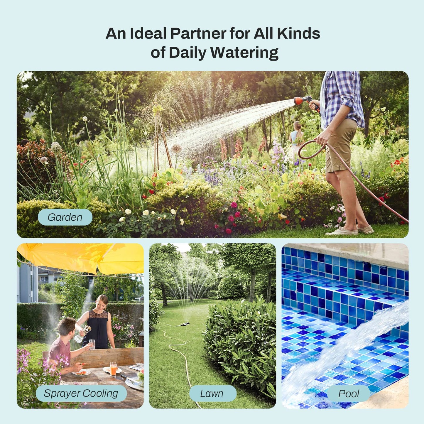 HiOazo Water Timer, Sprinkler Timer Programmable 6 Plans, Water Timer for Garden Hose Auto/Manual/Rain Delay Mode, Irrigation Timer with Daily/Week/Specific Days Cycle for Yard Lawn Pool 2 Zone