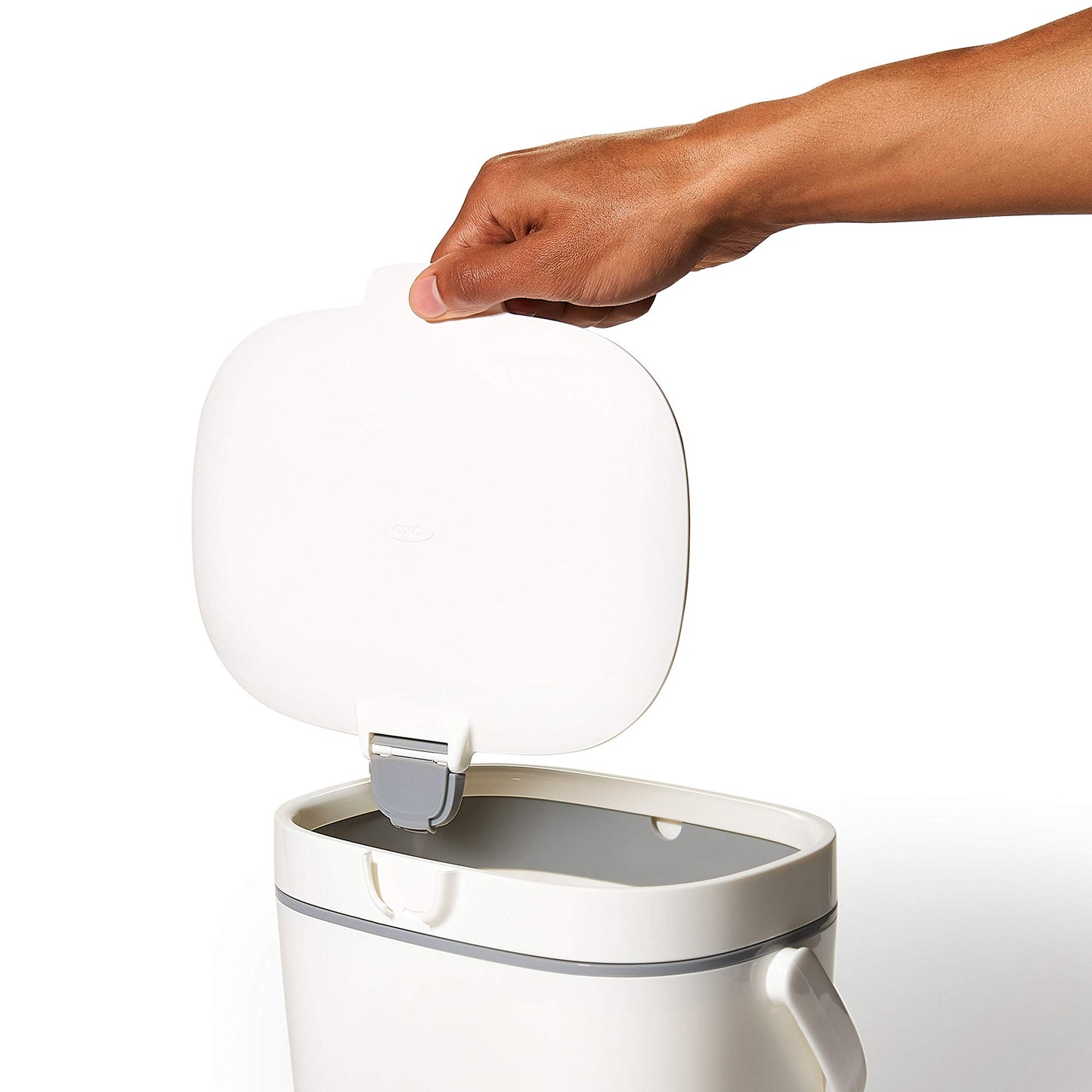 NEW OXO Good Grips Easy-Clean Compost Bin, White, 1.75 GAL/6.62 L