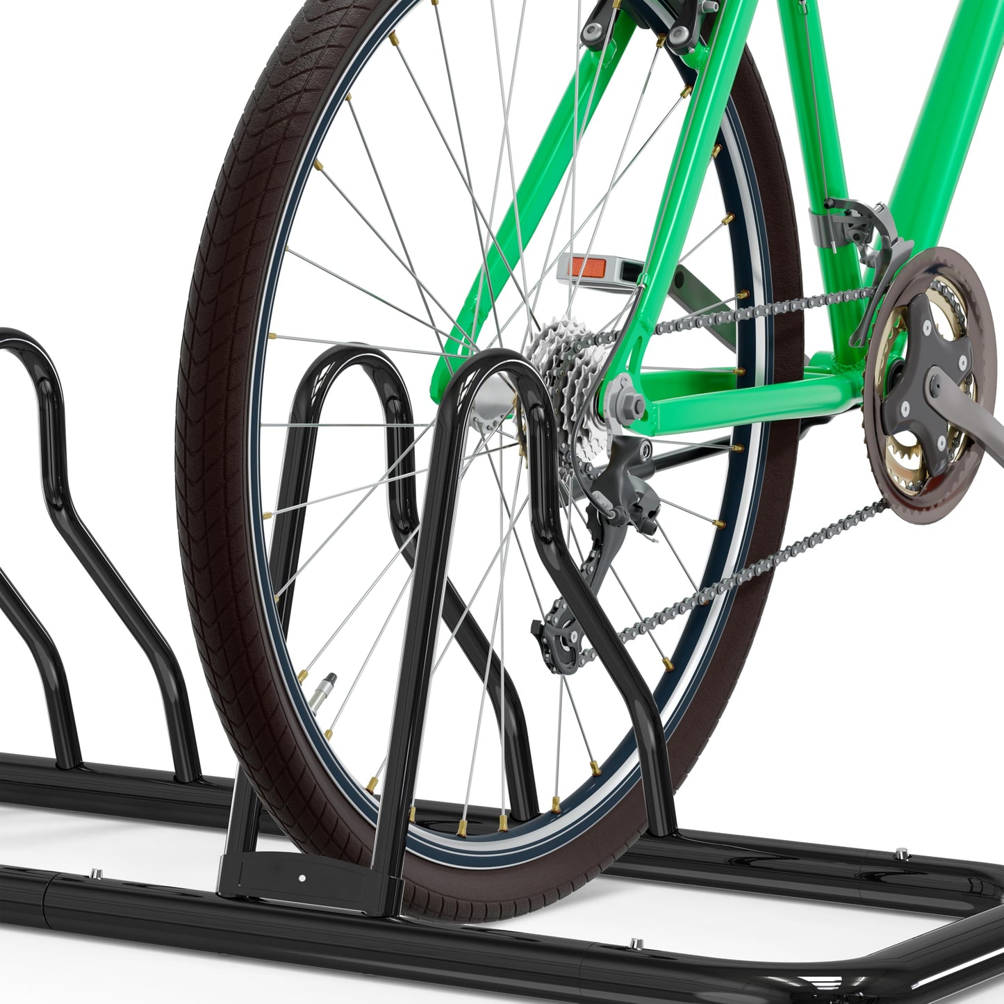 Simple Houseware 2-Bike Floor Storage Rack - Adjustable Bicycle Parking Stand & Garage Organizer for Road and Kids Bikes, Black