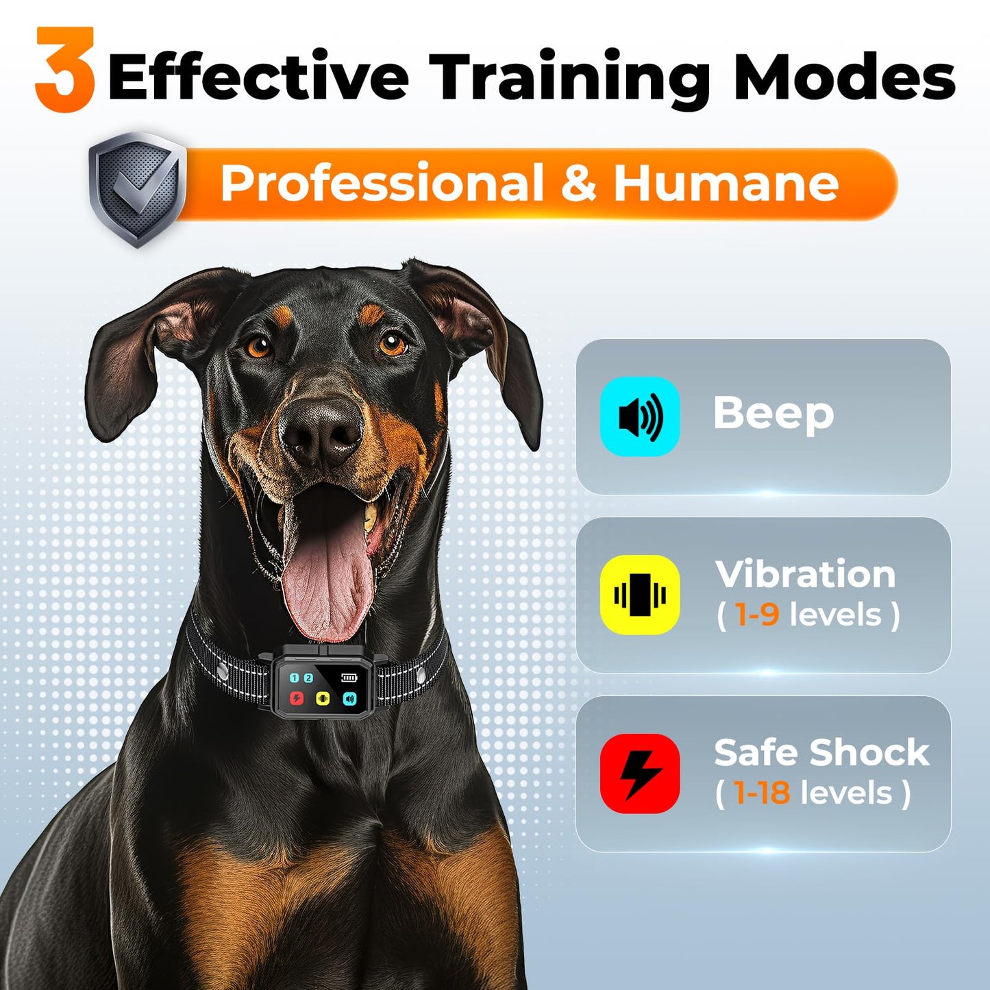 AI Dog Shock Collar (10-120Lbs) - 3300FT Dog Training Collar with Remote, IPX7 Waterproof Collar with Beep, Vibration, Safe Shock for Large Medium Small Dogs, Keypad Lock and Flashing Light