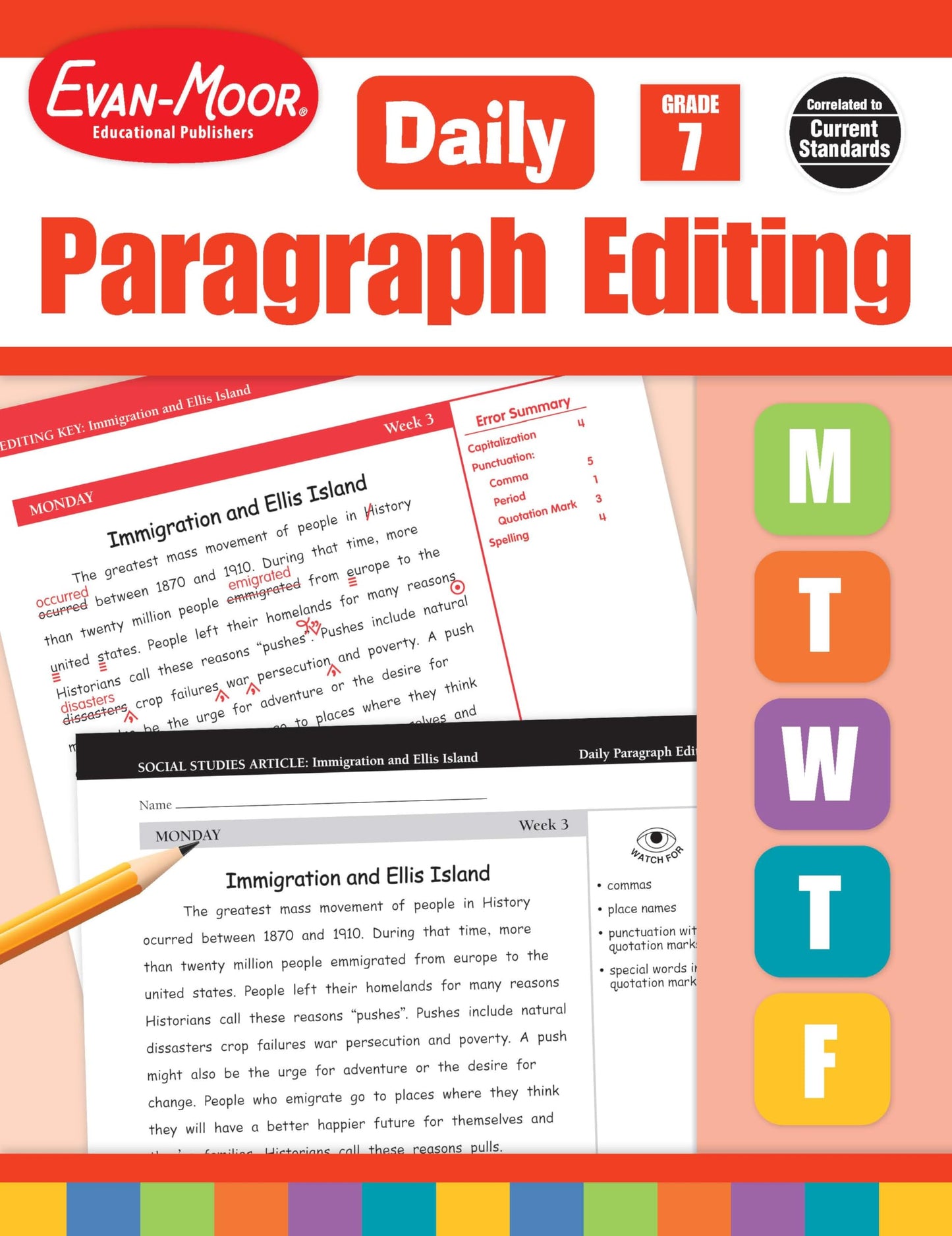 Evan-Moor Daily Paragraph Editing, Grade 7 Teacher Edition