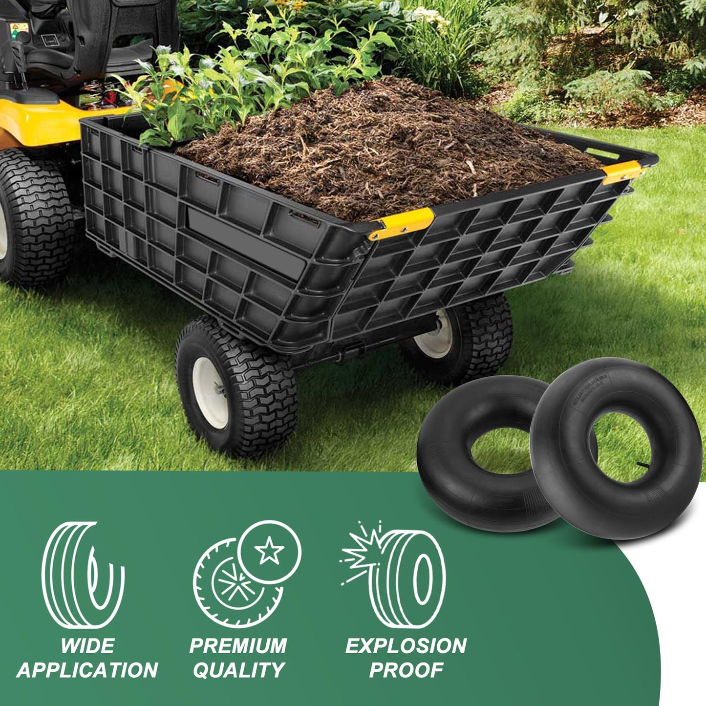 NIGOOLATA 20x8.00-8 Inner Tubes, 20x8-8, 20x10.00-8, 20x10-8 Inner Tube Replacement with Straight Valve Stem (2-Pack) - for Mower, Tractor, Golf Cart, ATVs