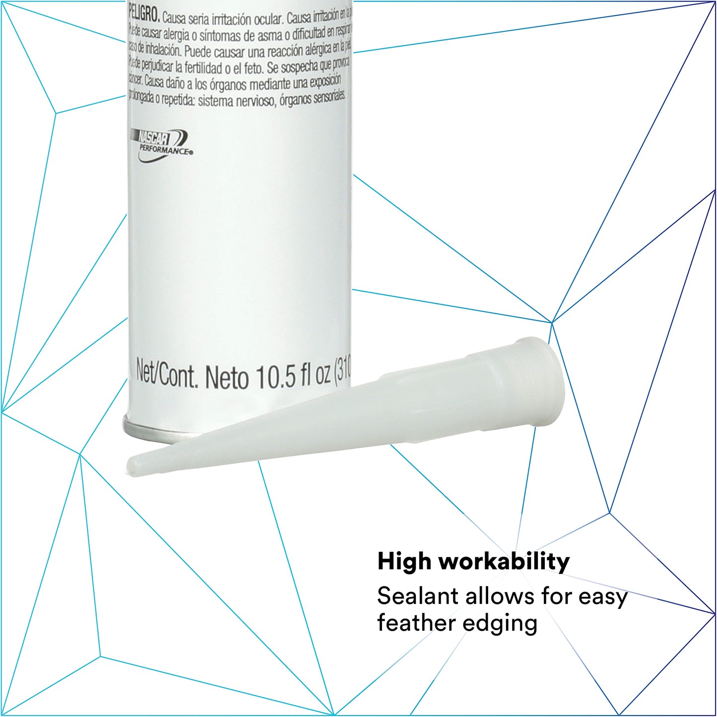 3M Auto Glass Urethane Windshield Adhesive, 08693, Medium Viscosity, High-Strength, Fast-Curing, 310 mL/10.5 fl oz Cartridge, White