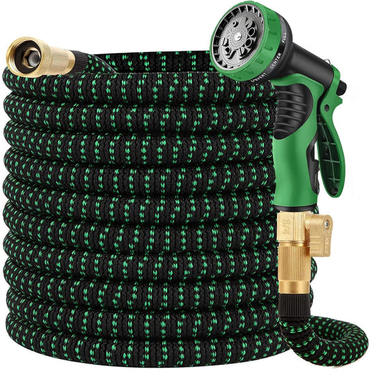 100 FT Garden Hose Expandable Hose - All New 2026 Flexible Water Hose with 10 Functions Spray Nozzle - Car Wash Hose with Solid Brass Connector, Leakproof Lightweight Expanding Pipe for Yard,Outdoor
