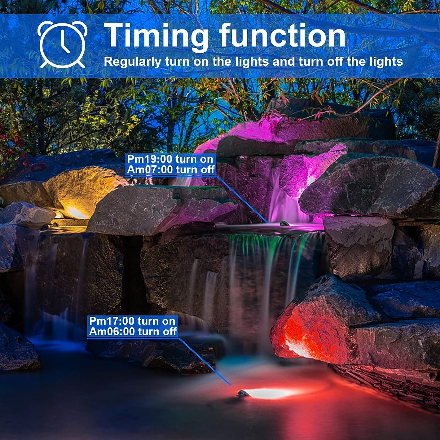 LED Flood Light Outdoor 500W Equivalent 5000 LM,Smart RGB Color Changing Floodlight with APP Control, Warm White 2700K&16 Million Colors, DIY Scene,Timing,Music Sync, IP66 Waterproof,US Plug（2 Pack）