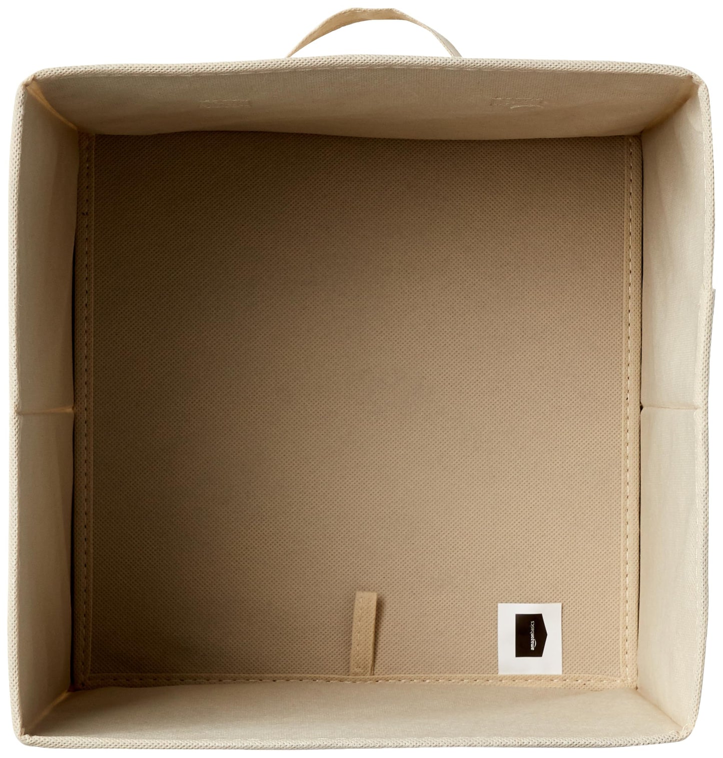 Amazon Basics Cube Organizer Storage Bins Handles, Collapsible Fabric, Pack of 6, 33.02 cm x 33.02 cm x 33.02 cm, Beige