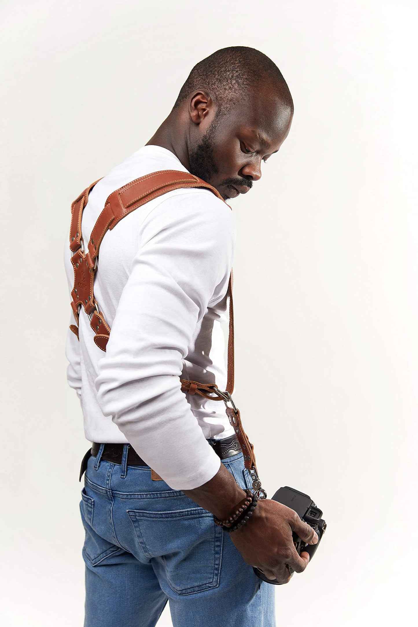 Camera Accessories Dual Harness Two Cameras - Shoulder Leather Strap - Multi Gear Double Camera Accessories DSLR/SLR ProInStyle Strap by Coiro