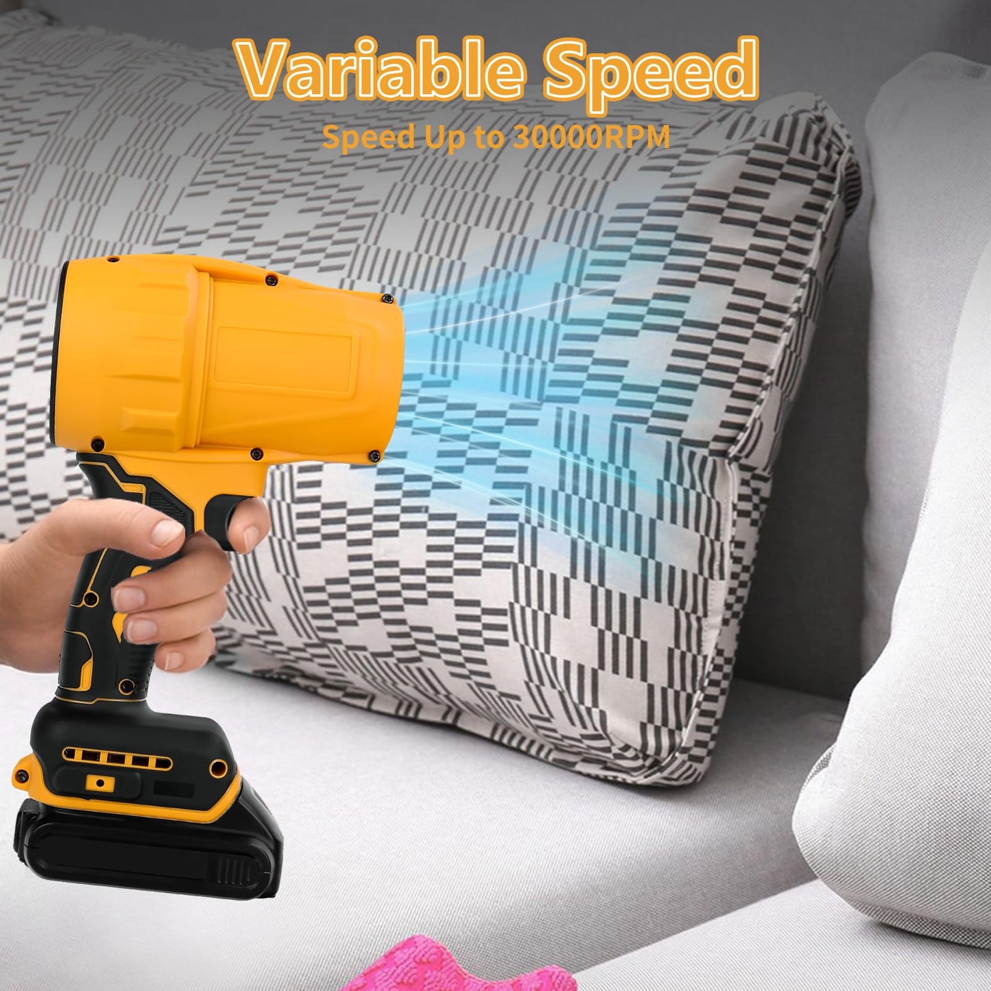 Cordless Turbo Jet Fan for DeWalt 20V Battery, 30000RPM Compressed Air Duster, Brushless Jet Fan for Leaf Blower Cleaning