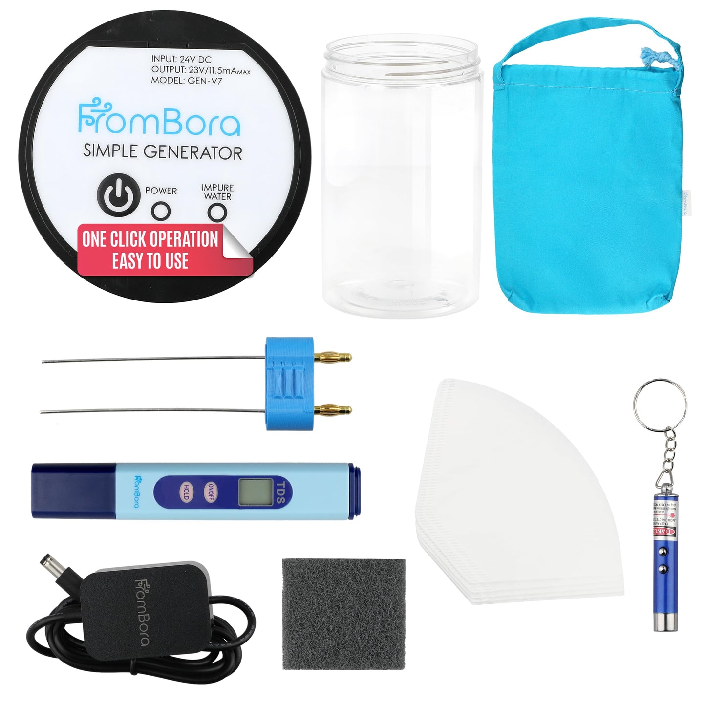 Colloidal Silver Generator Kit – 99.99% (Ag) Rods, TDS Meter Colloidal Silver Machine, Impure Water Indicator, Water Ionizer Machine for Home, Travel Bag, Simple Kit