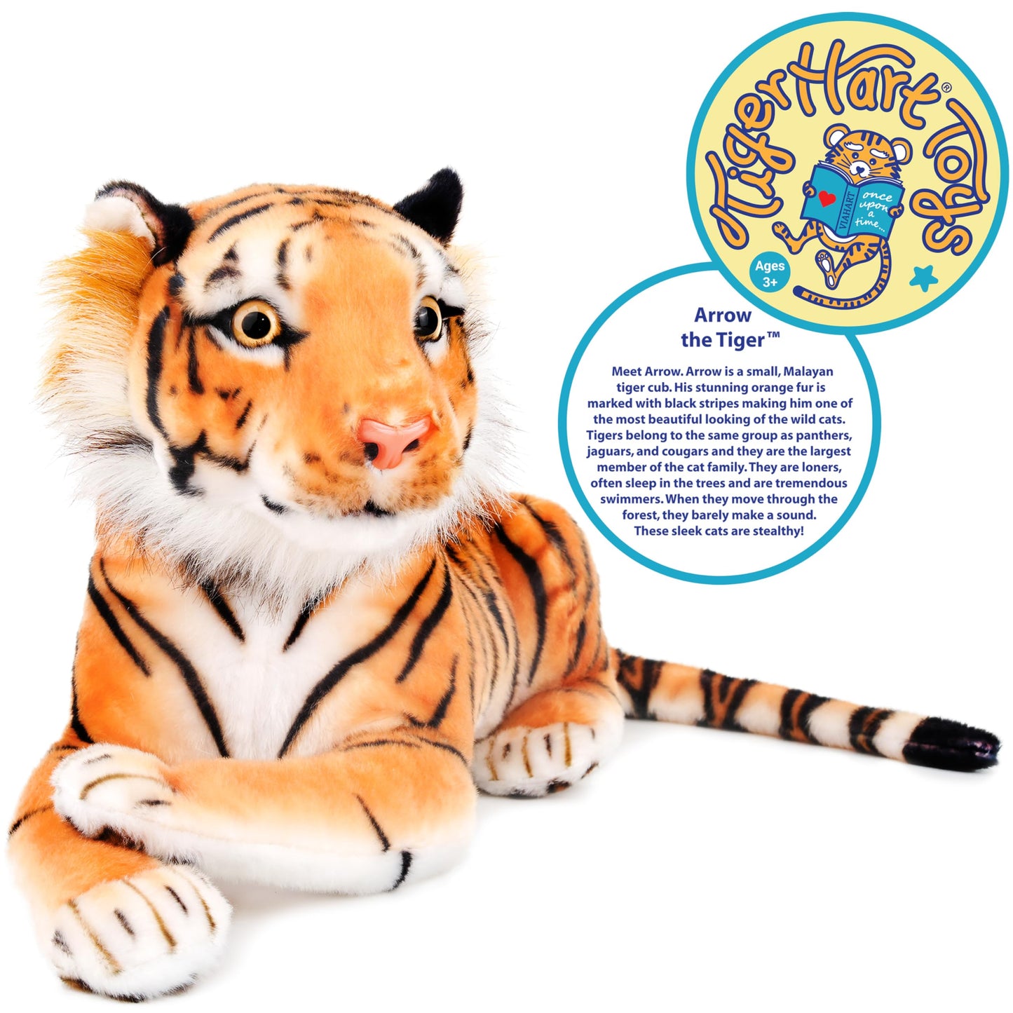 TigerHart Arrow The Tiger - Squeeze Me! - 17 Inch Stuffed Animal Plush