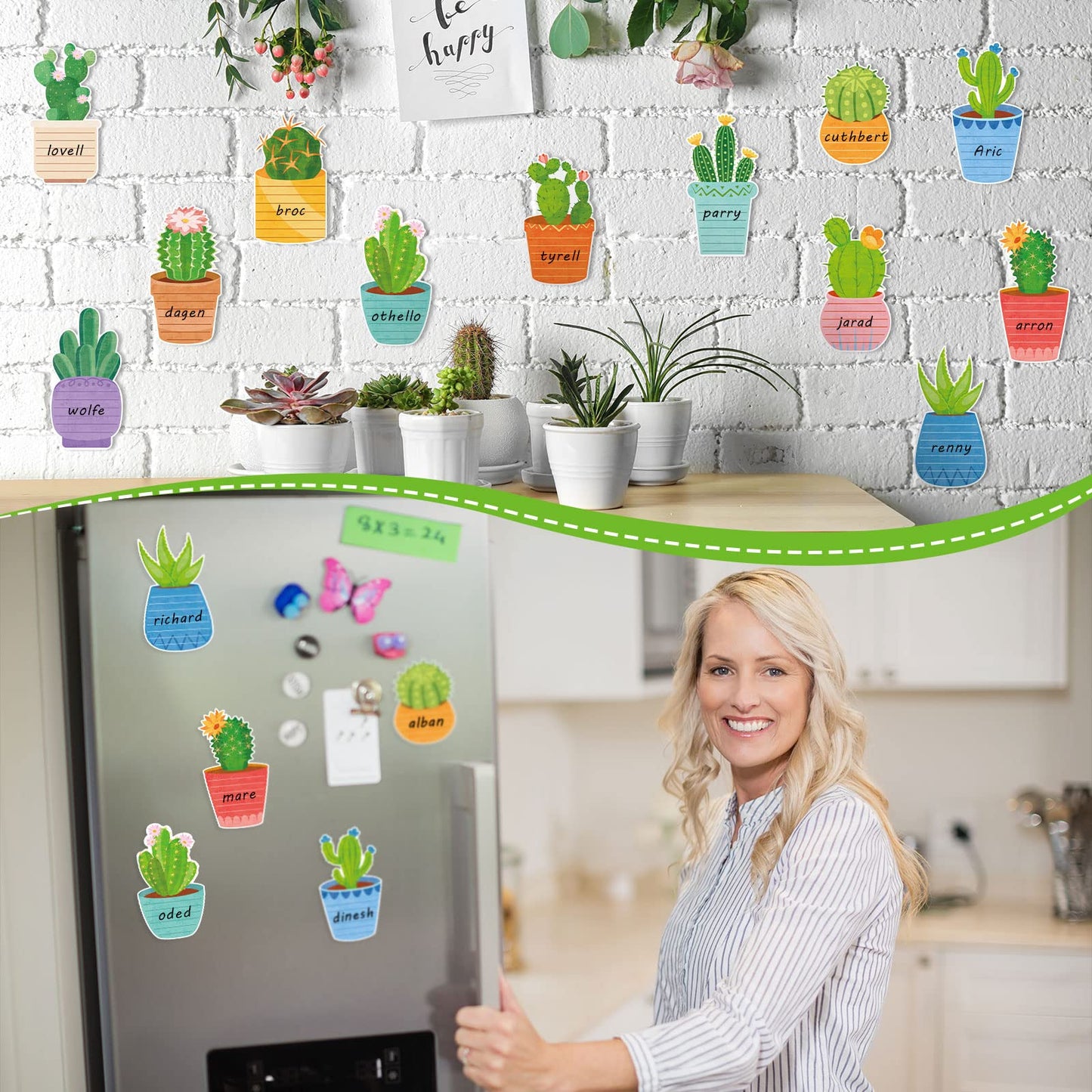 24 Pcs Cactus Sticky Notes with Cactus Pen Sets Cute Notepads Gifts Cacti Notepads Succulent Pen Self Adhesive Note Pads for Xmas School Supply