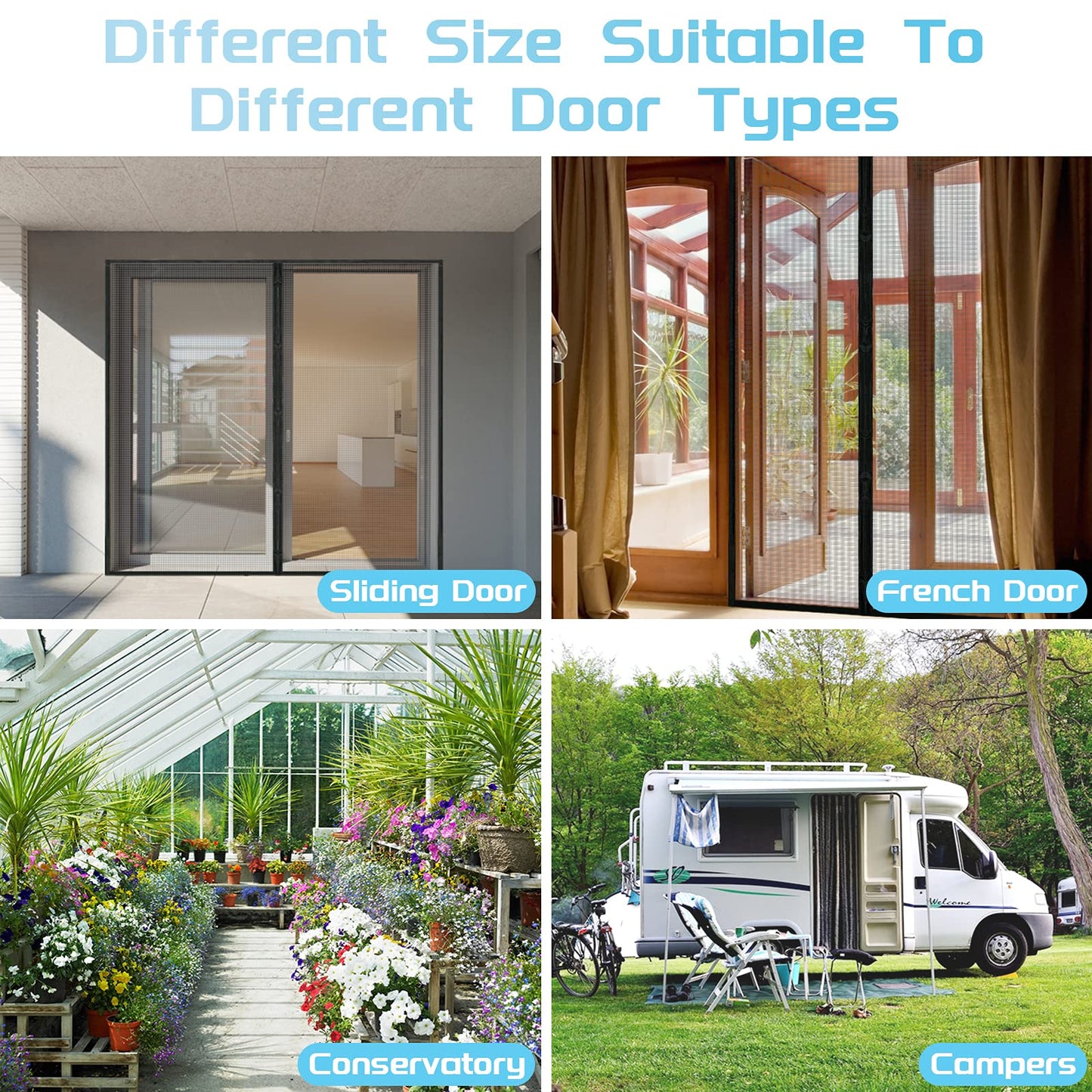 TheFitLife Fiberglass Magnetic Screen Door - Heavy Duty Mesh Curtain with Full Frame Hook and Loop Powerful Magnets That Snap Shut Automatically (36"x83" Fits Door Size up to 34"x82" Max)