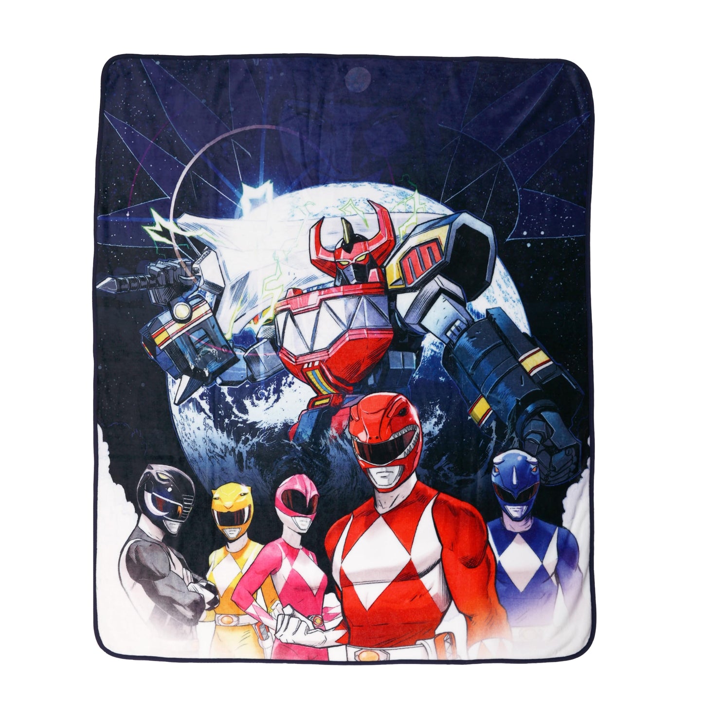 Power Rangers Kids Fleece EXPRESSIONS Throw Blanket – 50 x 60 inches Soft Plush Throw for Boys & Girls – Warm, Lightweight, Toddler Bedding for Bed, Travel (Official Power Rangers Product)