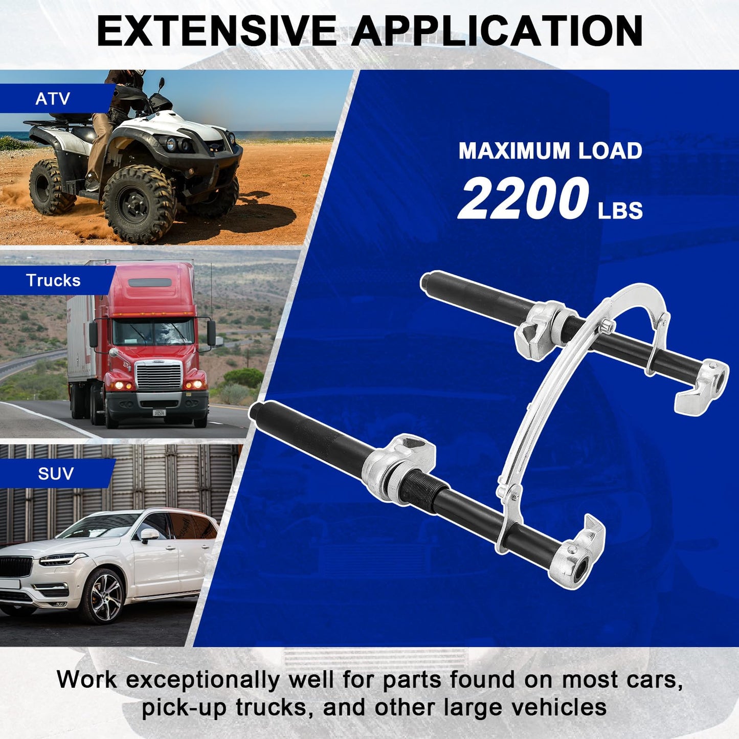DASBET Coil Spring Compressor Tool | Automotive 2 pcs Heavy Duty Macpherson Strut Spring Compressor Set with Safety Bracket for Car Truck ATV UTV 2200 LB Capacity ﻿