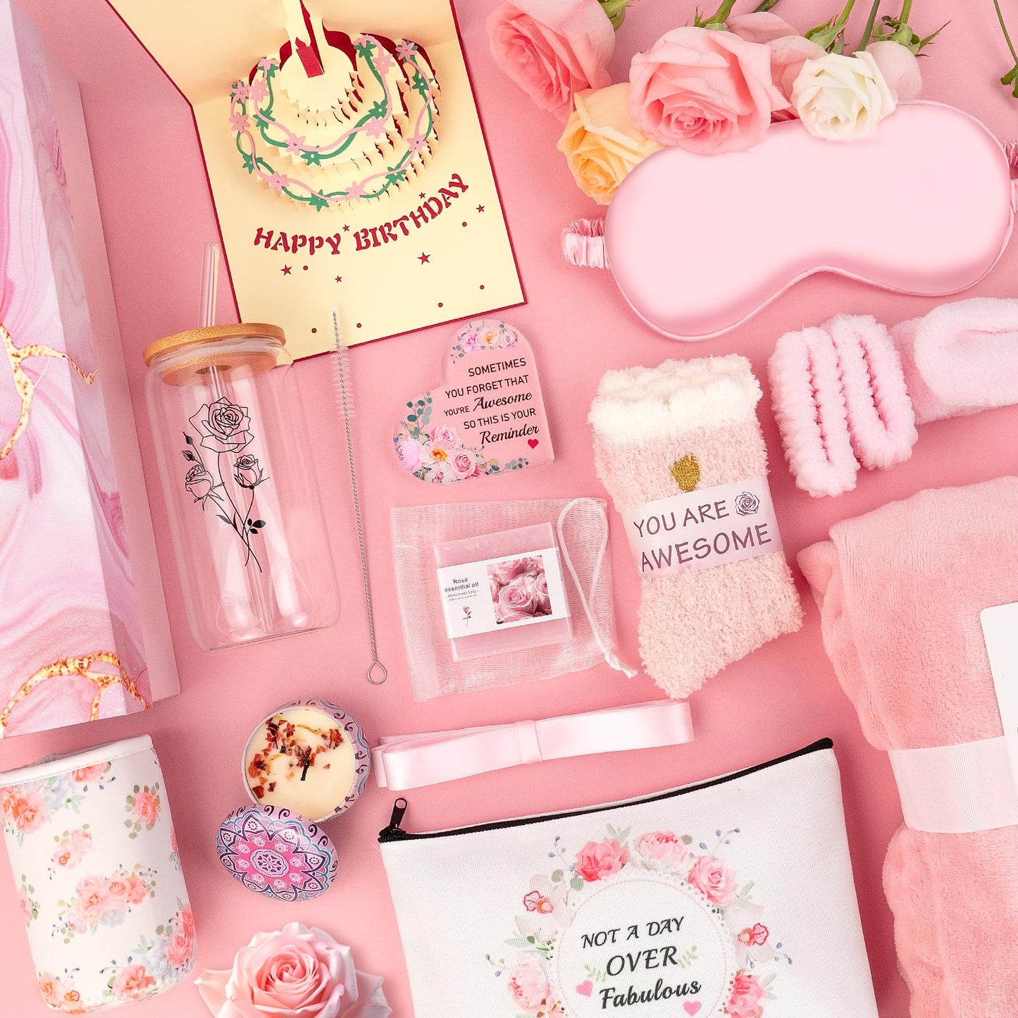 Birthday Gifts for Women,13pc Valentine Gift Basket for Women Birthday Unique,Spa Basket Care Package Get Well Soon Box for Teen Girls,Sister,Mom,Her Fantasy Box for Mother's Day