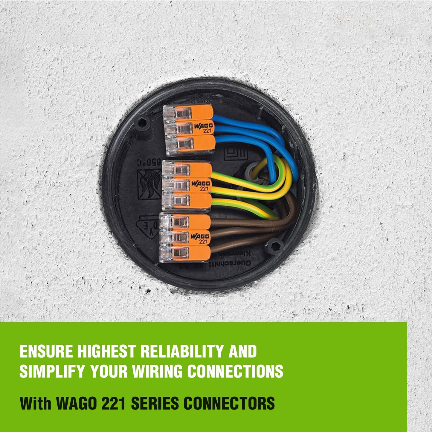 WAGO 221 Series 35pc Compact Splicing Wire Connectors | Includes (10x 221-2401), (10x 221-412), (10x 221-413), (5X 221-415) | WAGO Wire Connectors | 221 Straight Inline Splice | Electrical Lever Nuts