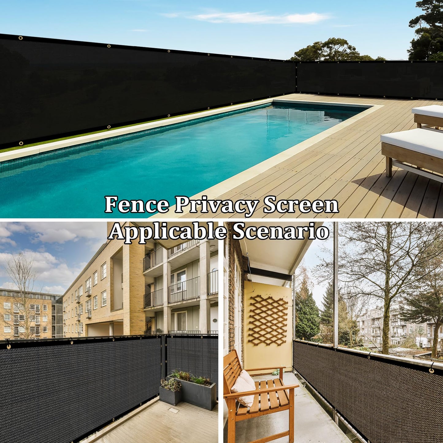 Shade&Beyond 6' X 25' Fence Privacy Screen Heavy Duty 170 GSM Fencing Mesh Shade Net Cover for Wall Garden Yard Backyard Indoor Outdoor Decoration, Green