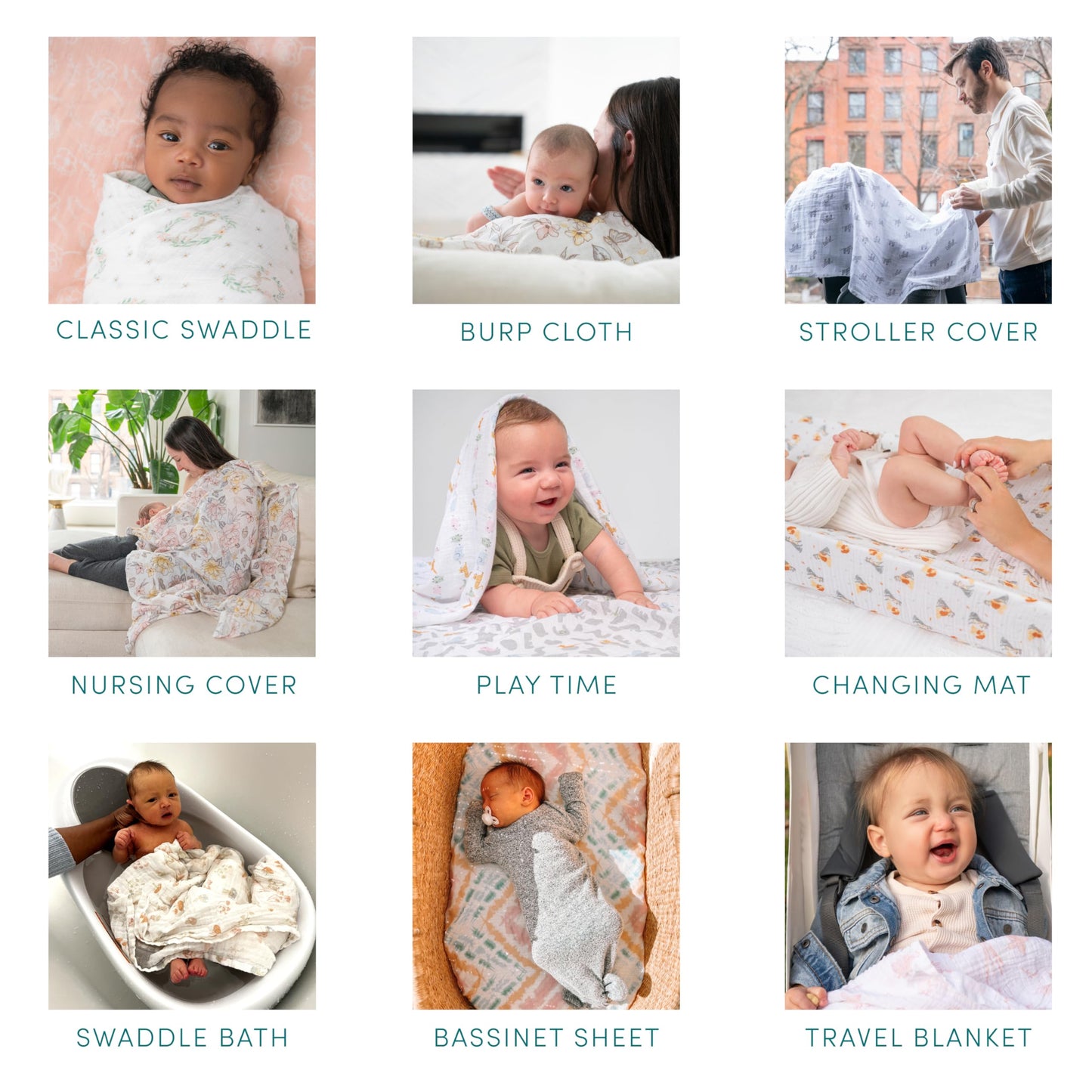 aden + anais Essentials Disney Baby Muslin Swaddle Blankets, Newborn Receiving Blanket for Swaddling, 100% Cotton Baby Swaddle Wrap, 4 Pack, Country Floral