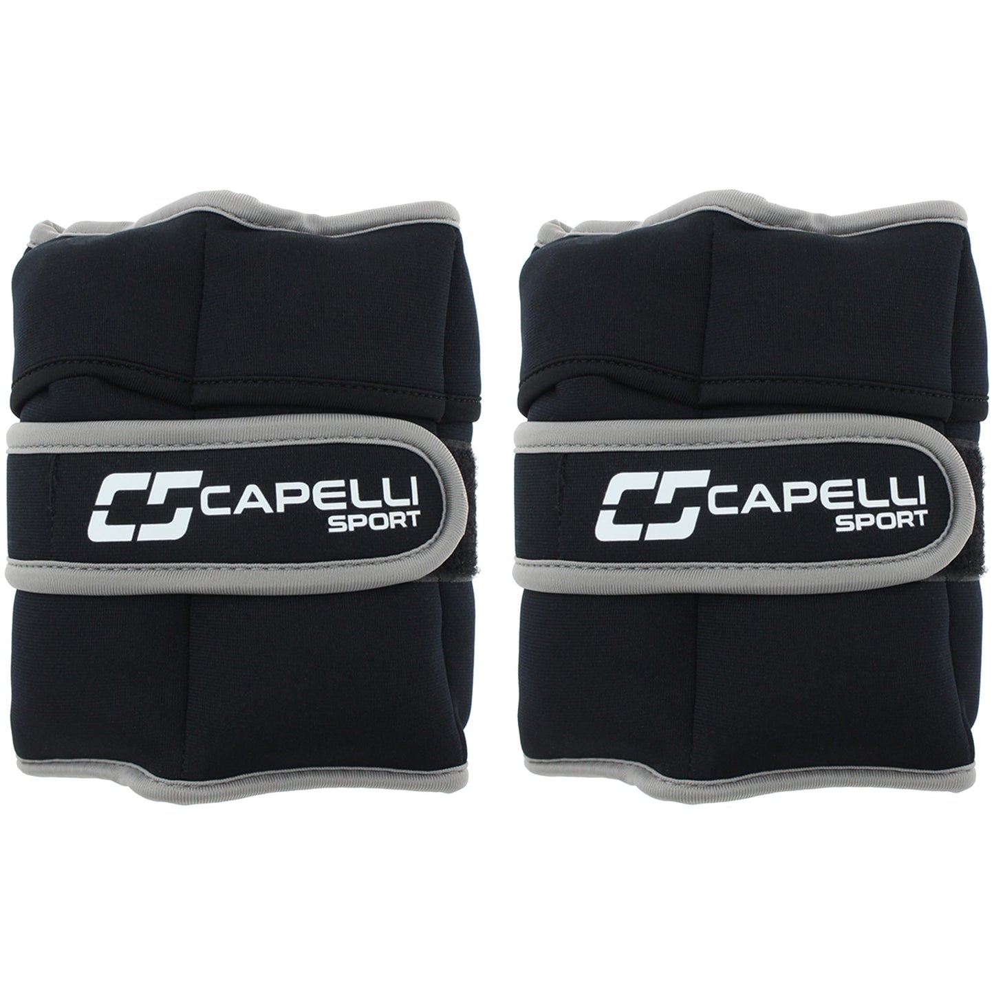Capelli Sport Ankle and Wrist Weights, Adjustable Level Leg and Arm Weights, Black, 10 lbs, Set of 2