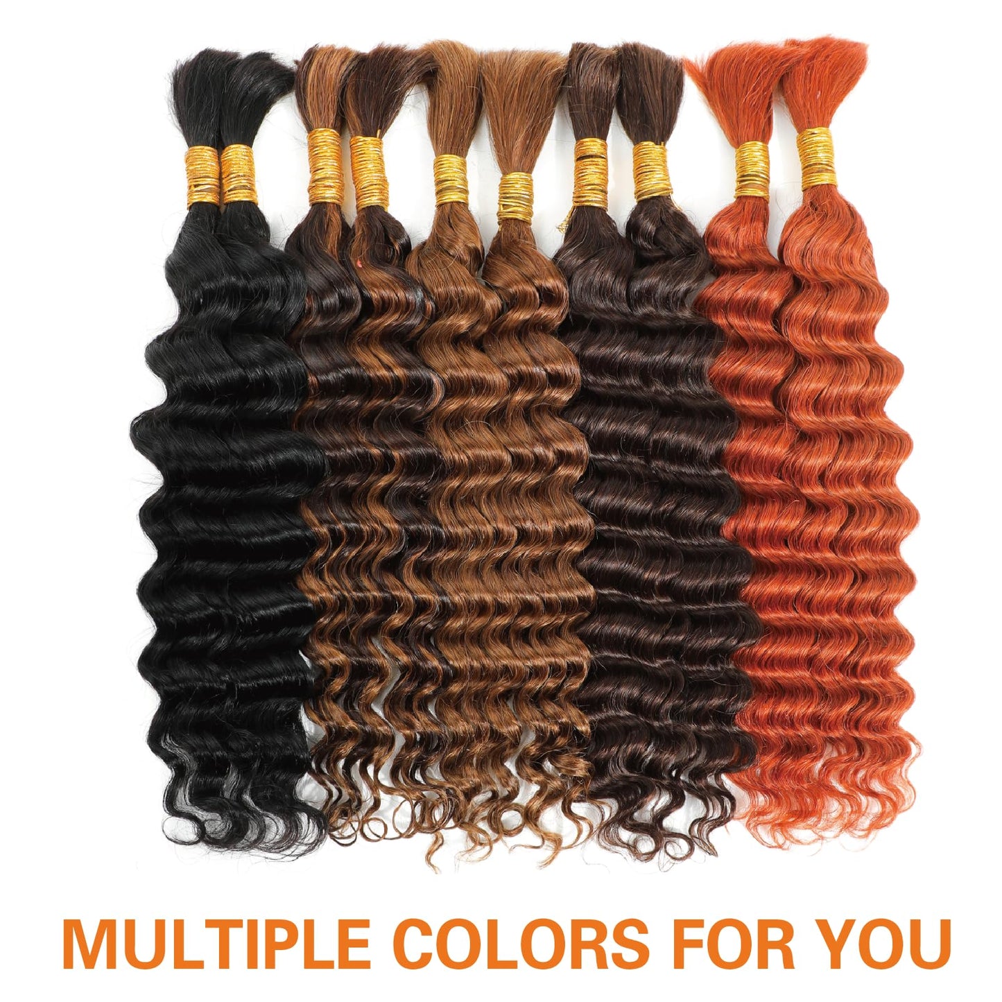 Yacurcur Human Hair for Braiding Deep Wave for Boho Braids No Weft Human Hair Bundles for Braiding Brazilian Virgin 20 Inch(100g, 4#)