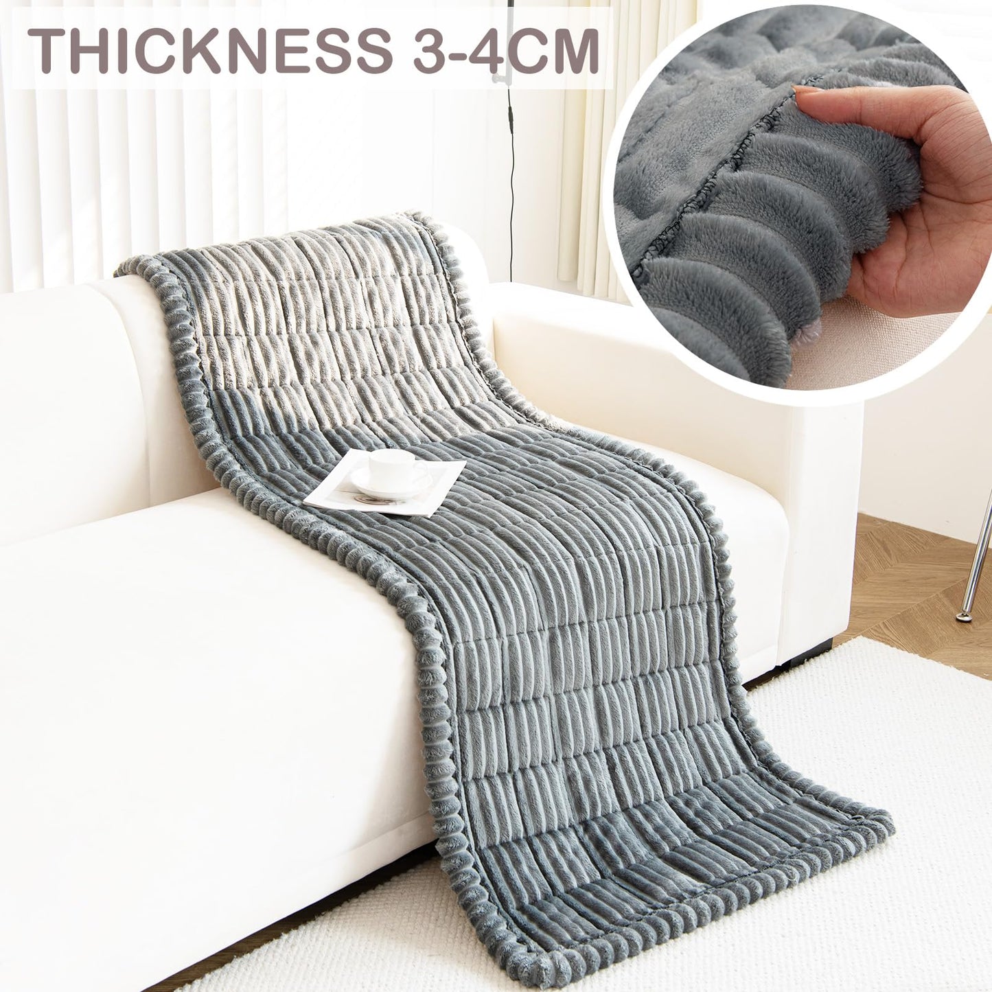 YHUKB Couch Cover for Dogs Washable, Sectional Sofa Covers, Non Slip l Shape Loveseat Futon Cushion Cover Couch Protector Pet Mat (Dark Grey, 70 x 180cm)