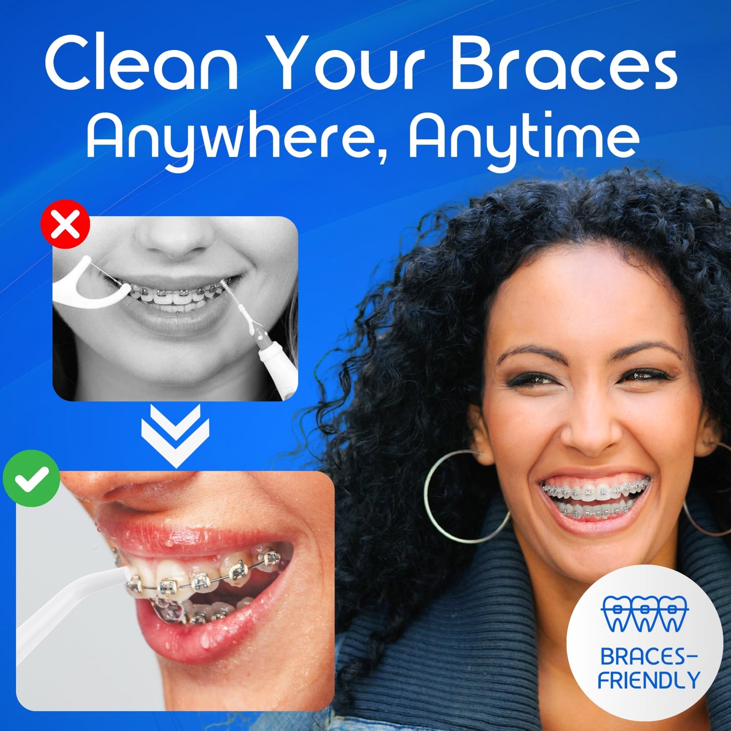 2-in-1 Portable Sonic Toothbrush & Cordless Water Flosser – Travel-Ready, Braces-Friendly – Perfect for On-the-Go, Office, School & Home