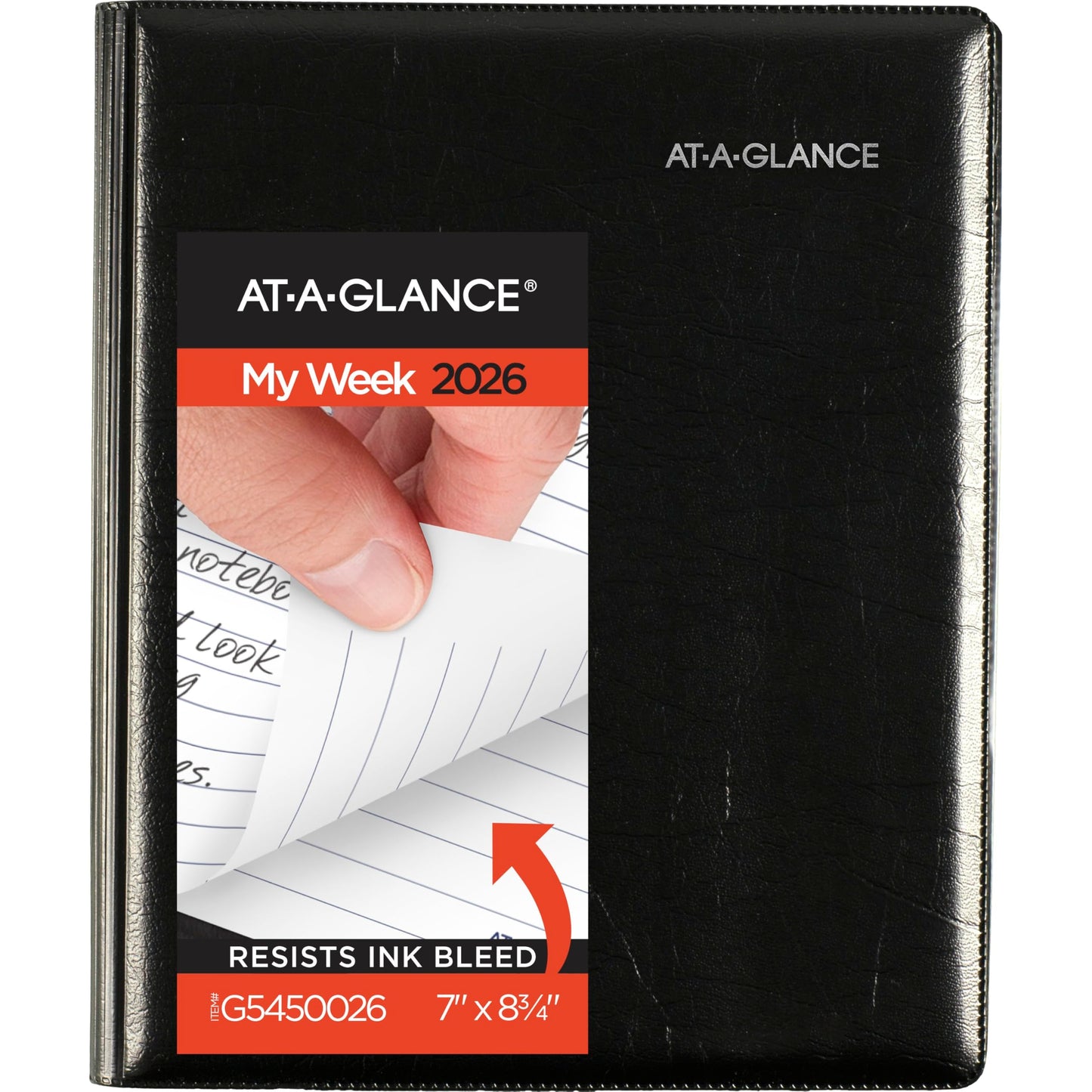 AT-A-GLANCE 2026 Planner, Weekly & Monthly, 7" x 8.75", Medium, Refillable, Executive, DayMinder, Black (G5450026)