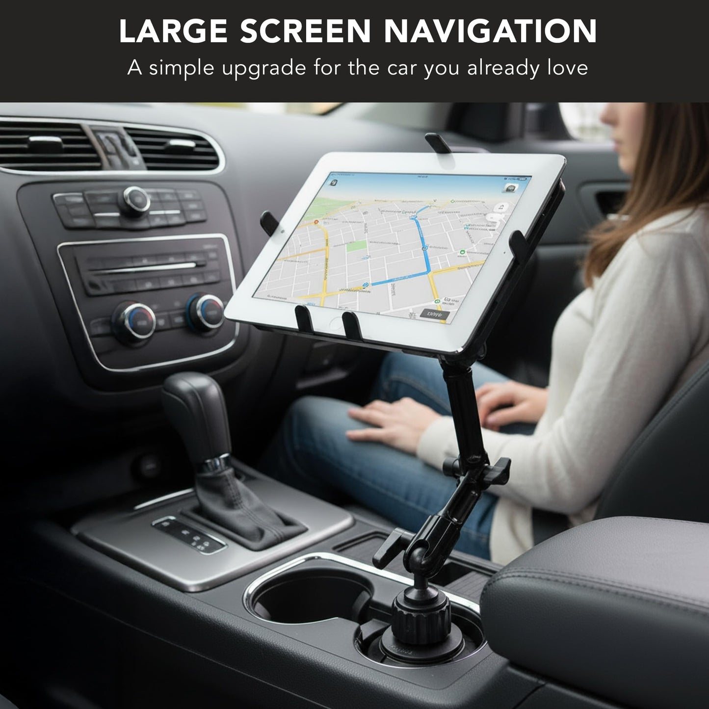 Mount-It! Premium Cup Holder Tablet Mount for Cars - Tablet ELD Mount - Heavy Duty Aluminum Tablet Mount for iPad 7, Galaxy Tab, & Fire Tablets (MI-7320)