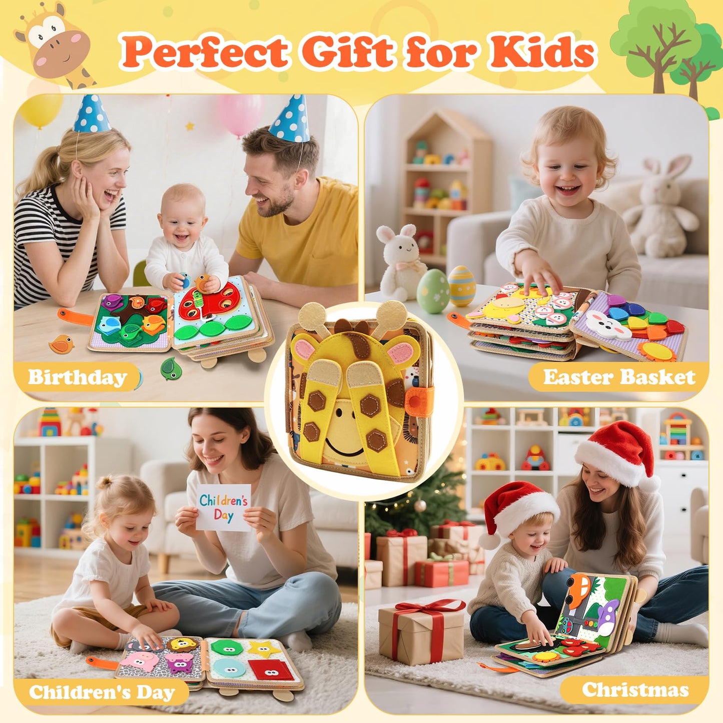 KETIEE Busy Board for Toddlers, Busy Book Baby Montessori Toys Sensory Toys Educational Airplane Car Activities Board for Kids Fine Motor Skills Learning Travel Toys Gifts for 1 2 3 4 Year Old