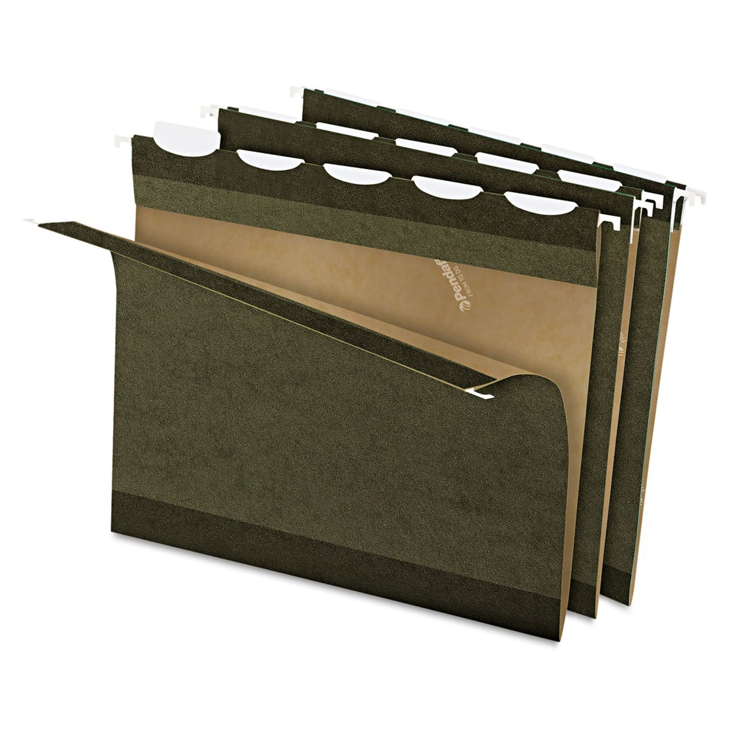 Pendaflex Hanging File Folders, Ready-Tab Reinforced, Letter Size, 5 Built-In Tabs, Standard Green, Durable for Filing Systems, 25 Folders/Box