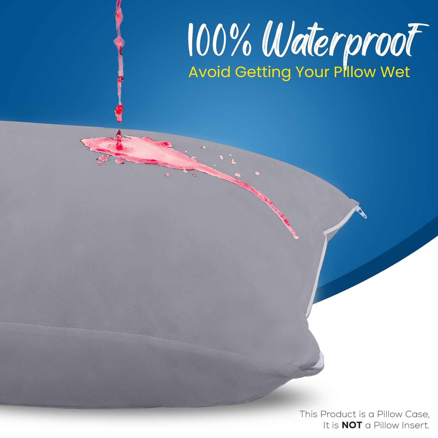 Utopia Bedding 4 Pack Waterproof Pillow Protectors with Zipper Queen Size (Gray), Bed Bug and Dust Mite Proof Pillow case Covers, Moisture Wicking Pillow Encasements 20 x 28 Inches