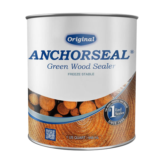 ANCHORSEAL Classic Log & Lumber End Sealer (1 Quart) - Water Based Wax Emulsion, Prevents up to 90% of End Checking on Cut Ends of Hardwood & Softwood … (1 Quart)