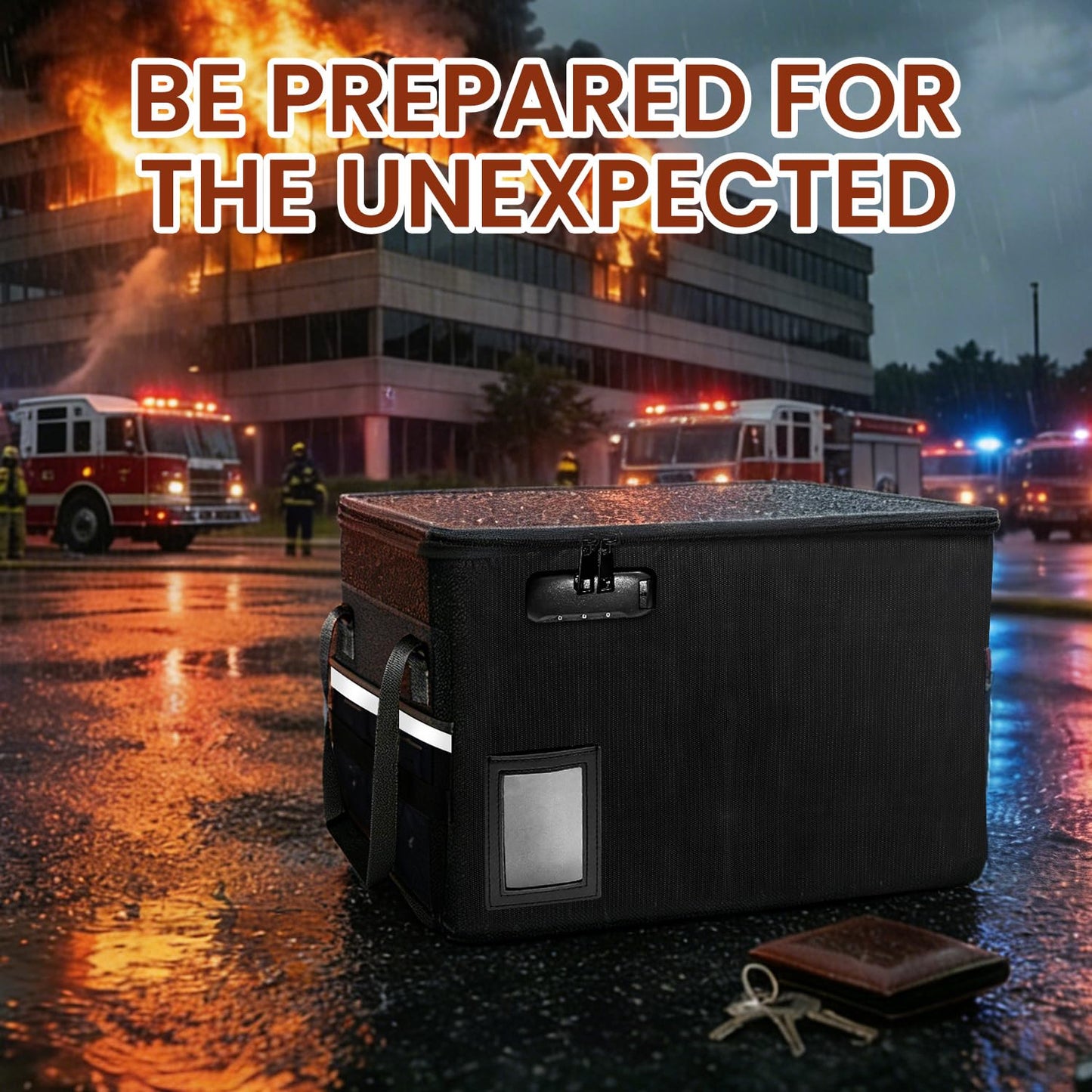 Upgraded 5200°F Fireproof Document File Organizer Box, Fireproof Storage Filing Cabinet with Lock, Portable Office Safe Box for Hanging Letter/Legal Folder 16.1 x 12.9 x 11in (Black)