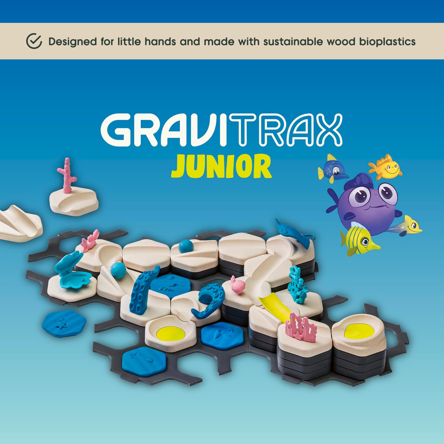 Ravensburger GraviTrax Junior Starter Set - My Ocean - 58-Piece Marble Run Game - Fun and Educational Preschool Marble Construction - STEM-Friendly, Interactive Learning - Kids Age 3 and Older