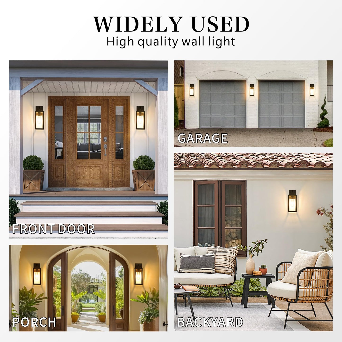 Outdoor Wall Light Fixtures Anti-Rust Porch Lights Outdoor Waterproof Exterior Lighting Fixtures Wall Lantern for Patio Front Door Garage - 2 Pack