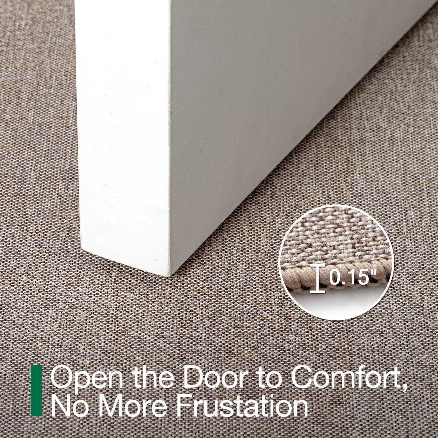 LUMI Ultra Thin Door Mat for Entryway, Low Profile Non Slip Rubber Backing Indoor Door Mat, Easy Clean Welcome Entrance Mat for Inside House, Patio,Beige 32"x48"