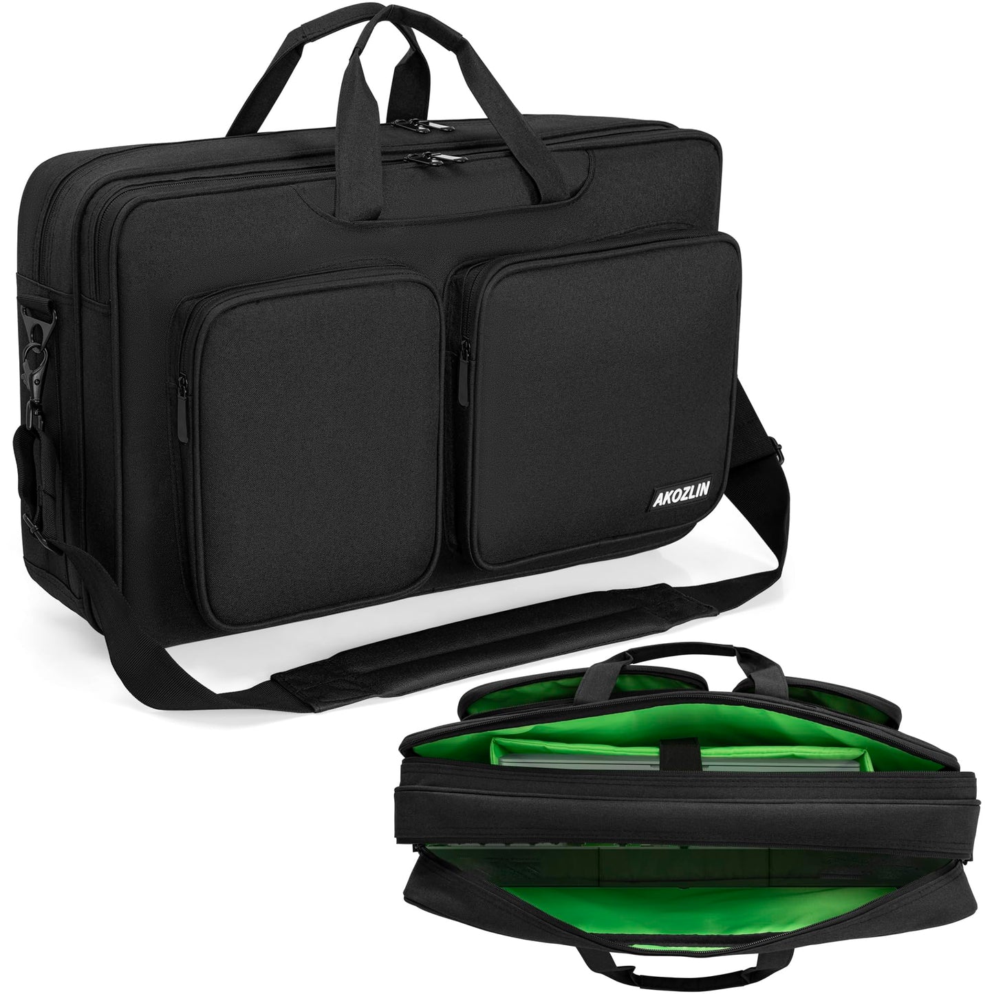 AKOZLIN Carry Case for Pioneer DJJ-FLX4 DJJ-REV1 DJJ-SB2 DJJ-SB3 DJ-400 DJJ-RB Controller Portable DJ Controller Carry Bag Double Layer Controller Travel Bag 21.3"×12.6"×5.5" Black