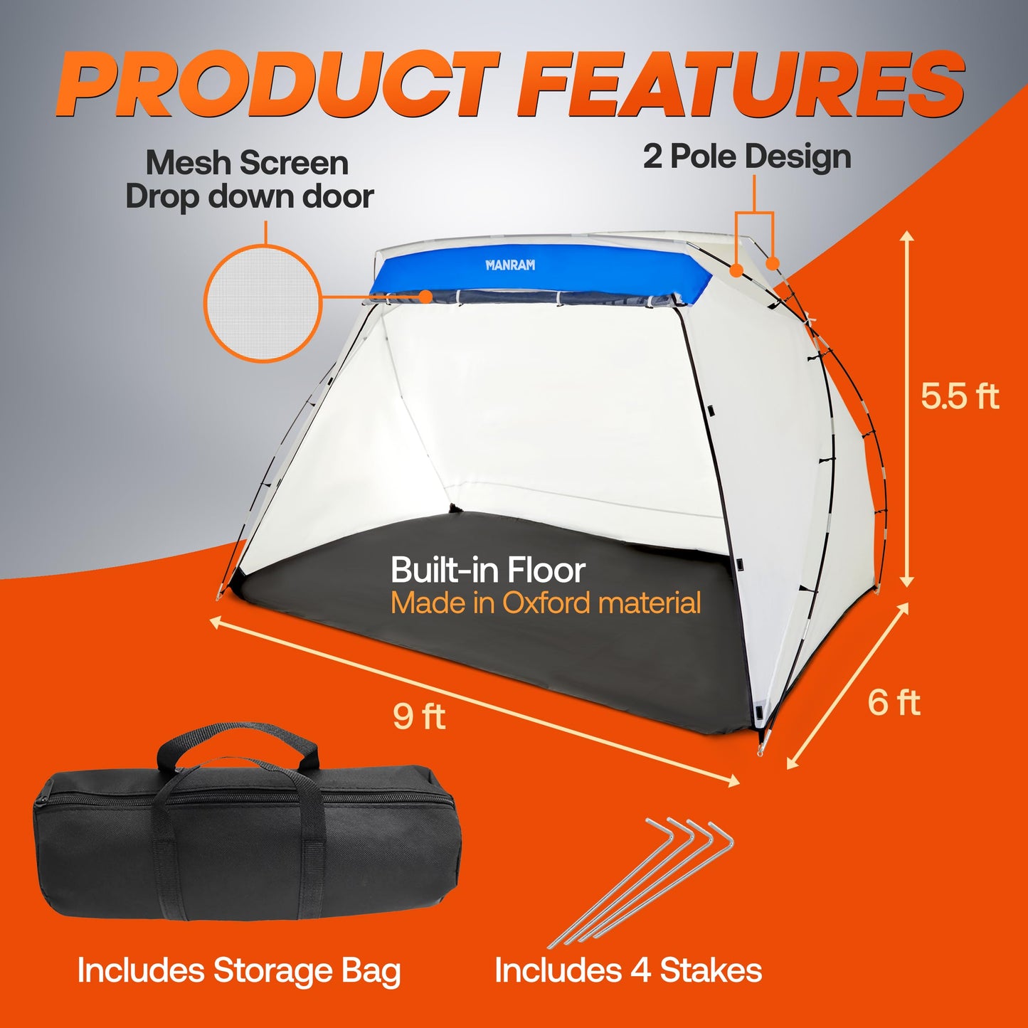 Portable Paint Tent (10x7x6 ft) Large Paint Booth with Built-in Floor, Mesh Screen, Windproof Hooks, and Storage Bag – Ideal for DIY Painting Projects