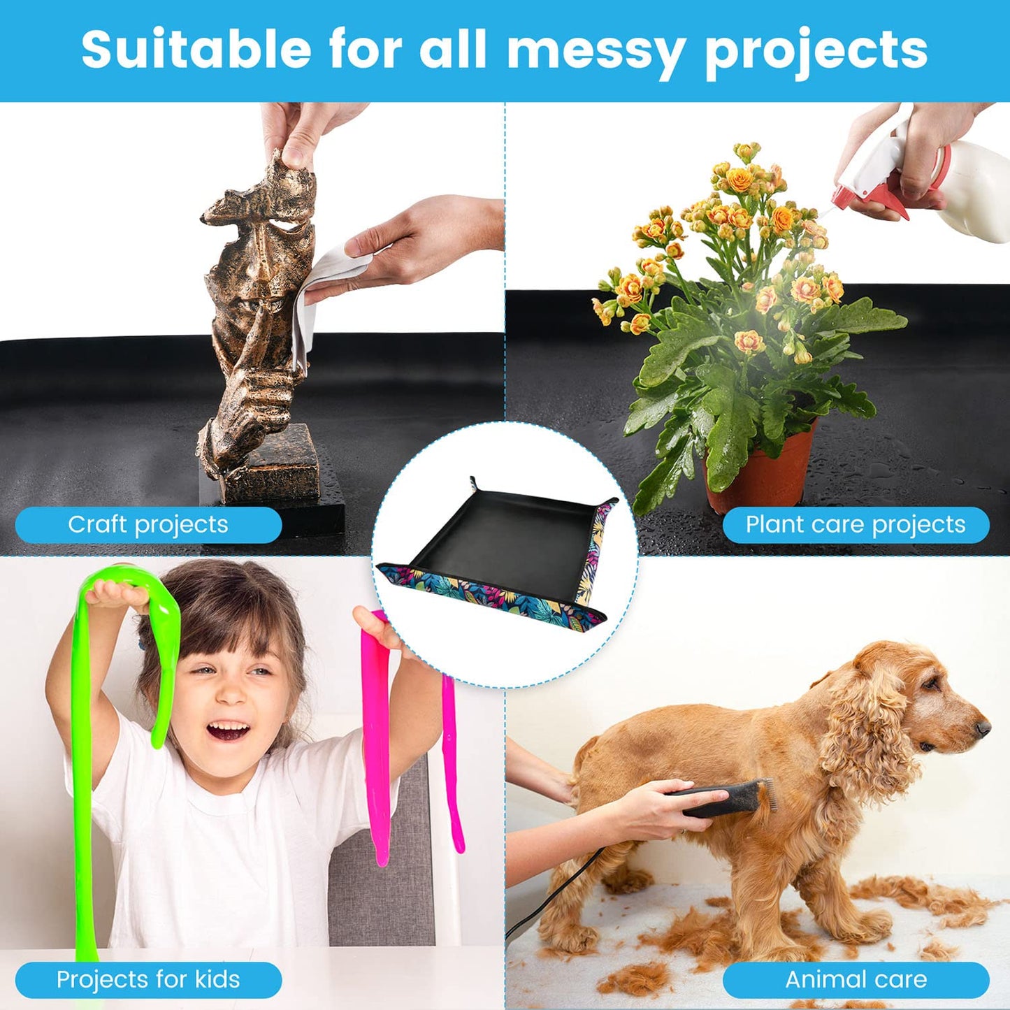 3PCS 29.5" x 29.5" Repotting mat for House Plant Care and Dirt Spill Control