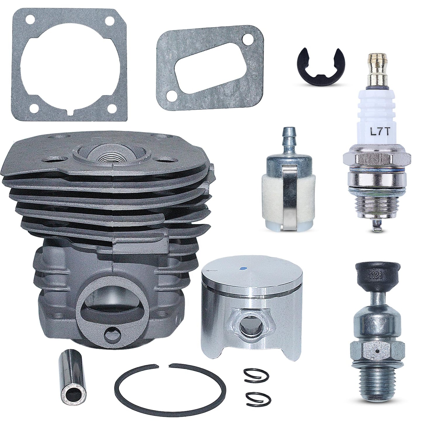 Atunee 44mm Cylinder Piston Pin Ring Kit fit for Husqvarna 350 351 353 346 for Jonsered CS 2150 2149 2152 2153 Chainsaw Parts with E-Clip Replace 503869971 503869903