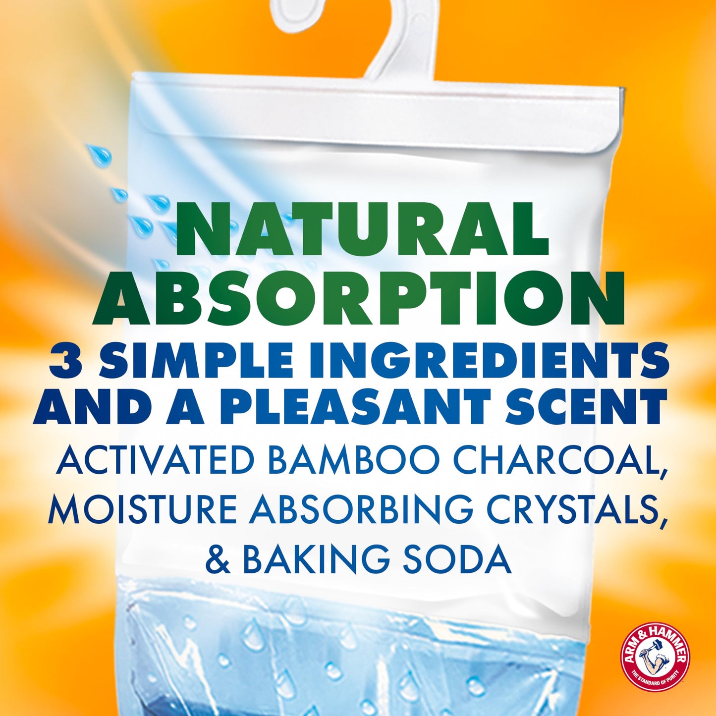 Arm & Hammer Essentials Hanging Moisture Absorber and Odor Eliminator, 17.5 oz., 3 Pack, Linen Fresh, Moisture Absorbers for Closets, Laundry Rooms and Bedrooms, Long-Lasting Freshness