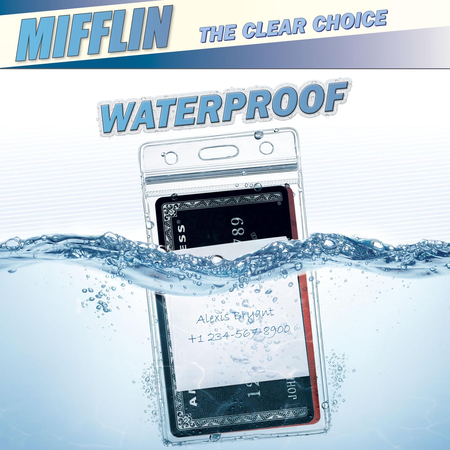 MIFFLIN Passport Holders (Clear, 100 Pack), Extra Large (XXL) ID Name Badge Holder, Waterproof Vertical Plastic Card Holders