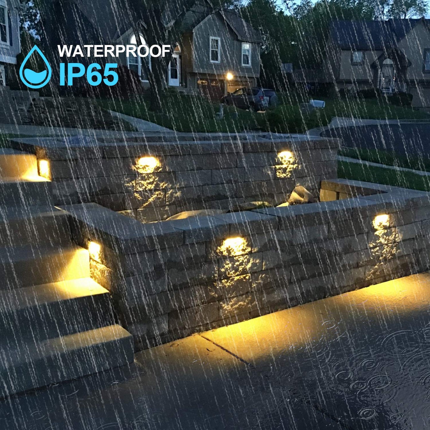 JOMITOP 1.5W Deck Step Light 7 Inch,LED Hardscape Paver Light, Warm White 2700K, 12V Low Voltage AC/DC, Garden Pathway Light Outdoor IP65 Waterproof 4 Pack