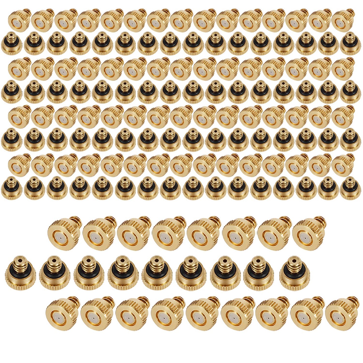 KUWAN 150pcs Brass Misting Nozzles for Cooling System 0.012" (0.3 mm) 10/24 UNC Garden (yellow5)