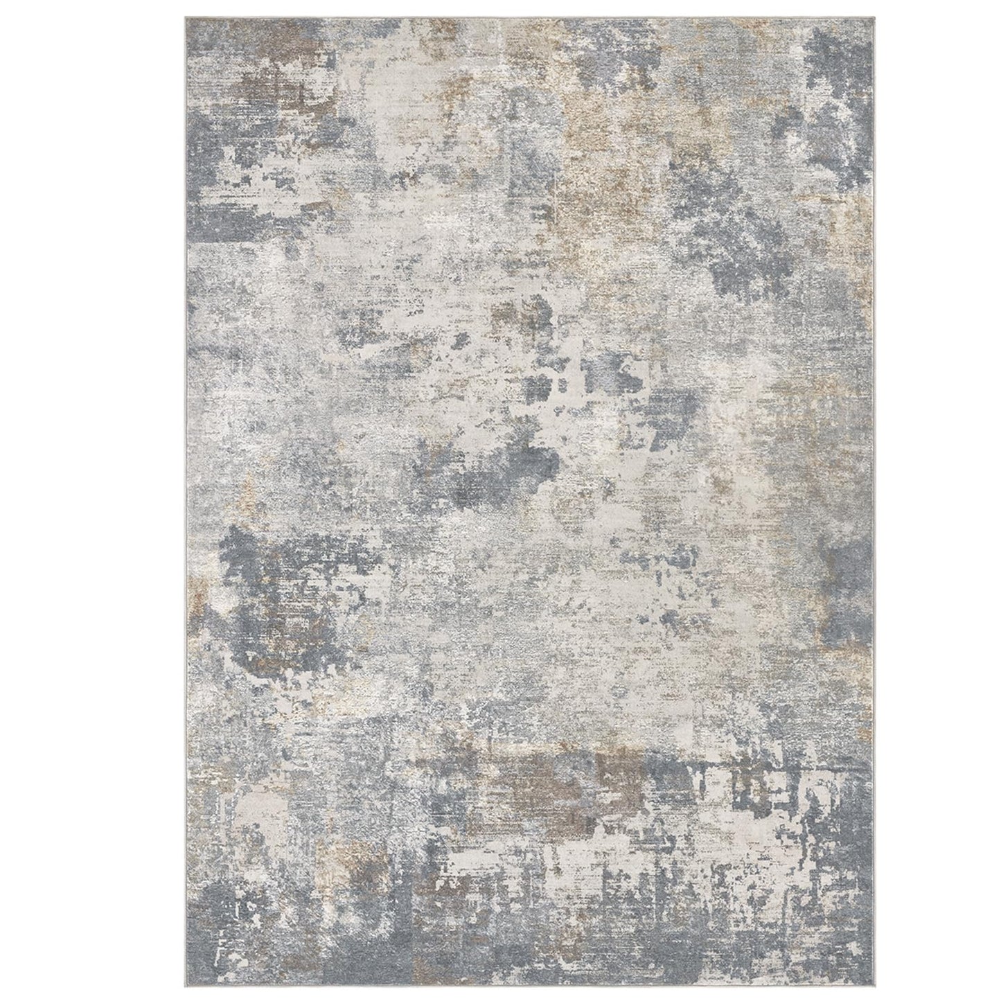 UERMEI 5x7 Area Rug Living Room Rugs - Washable Neutral Modern Abstract Soft Thin Large Rug Indoor Floor No Slip Rug Carpet for Bedroom Under Dining Table Home Office Decor - Blue Grey