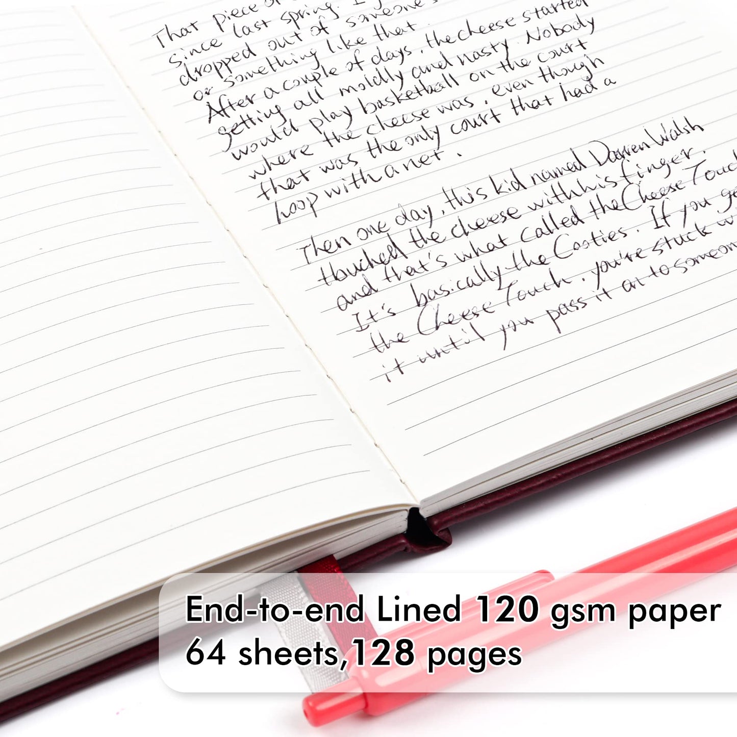 5 Pack Notebooks Journals Bulk with 5 Black Pens, Feela A5 Hardcover Notebook Classic Ruled Lined Journal Set with Pen Holder for School Business Journaling Note Taking, 120 GSM, 5.1”x8.3”, Wine