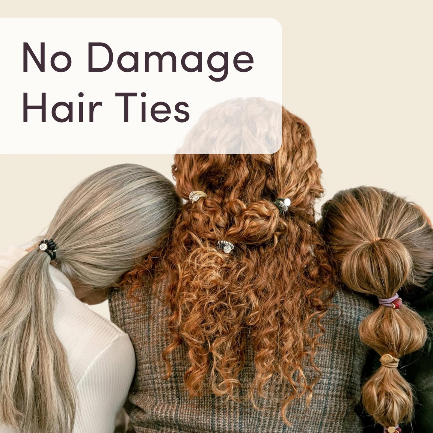 By Lilla Hair Ties for Women No Damage – The Original Bracelet Hair Tie – Hand Made Jewelry with Luxury Elastic and Tarnish Free Gold and Silver – Boho Hair Accessories and Wrist Stacks (Halo)