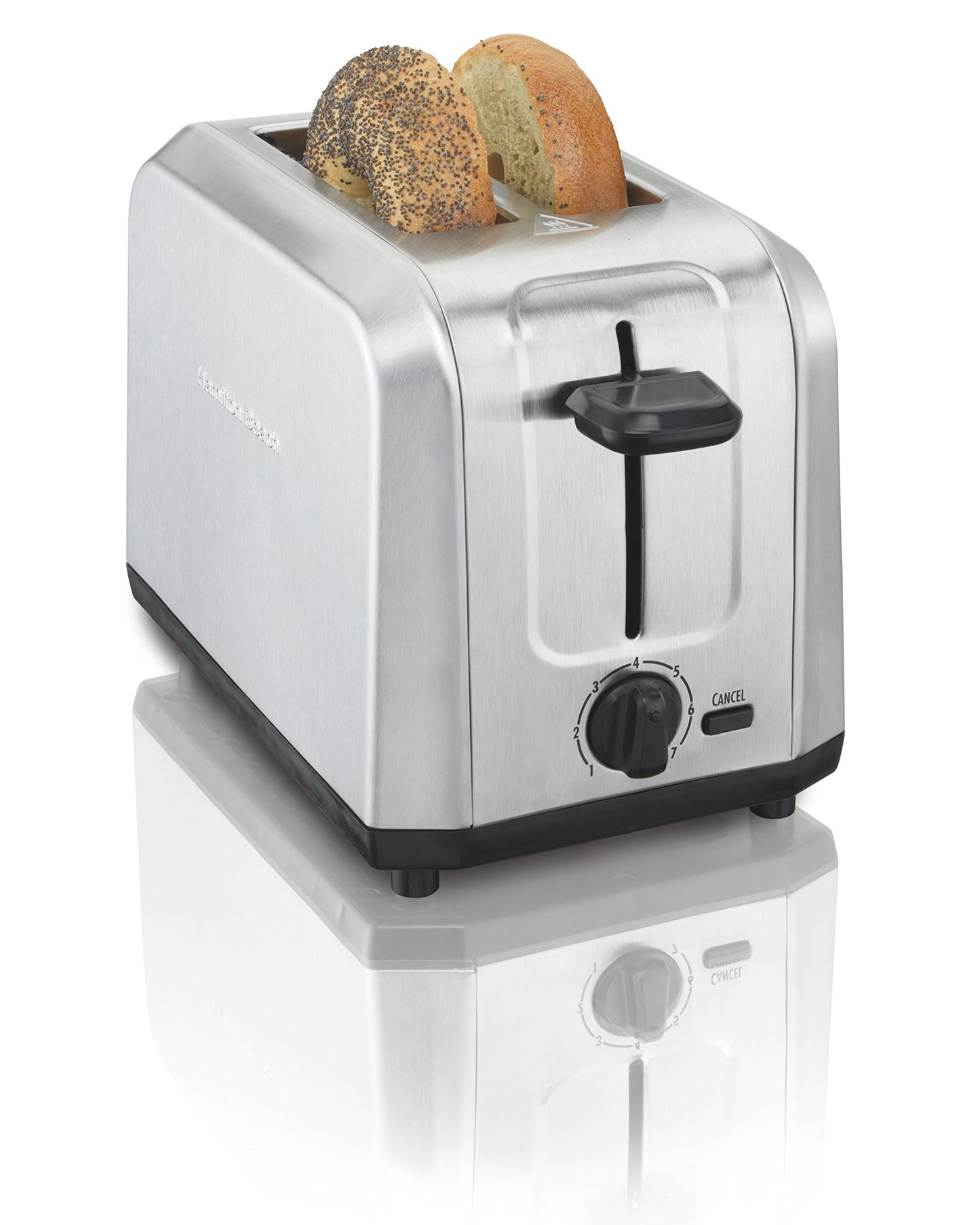 Hamilton Beach 2-Slice Toaster, Stainless Steel, Extra-Wide Slot Toaster with Shade Selector, Toast Boost, Auto Shutoff, Slide-Out Crumb Tray, Cord Wrap, 22910C