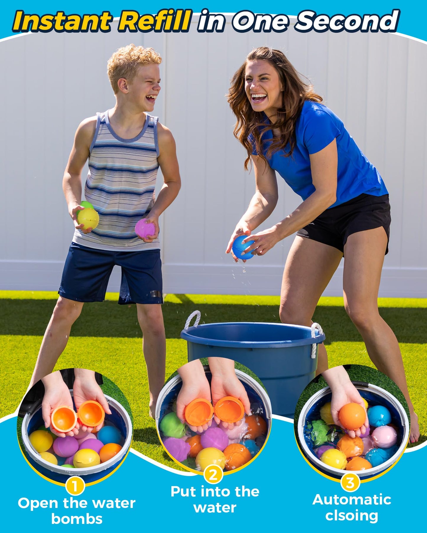 Reusable Water Bomb Balloons, Silicone Water Splash Ball with Mesh Bag, Quick Self-Sealing Water Bomb for Kids Adults Outdoor Activities Water Games Toy Outside Summer Fun Party Supplies (18 pack)