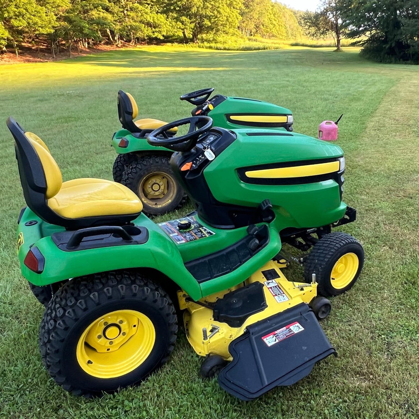 4 Pack Deck Gauge Wheel Kit for John Deere Lawn Tractors, Deck Lawn Mowers Wheel Replace Part - Compatible with 48", 54", 60", 62", 72" Decks - Replaces AM125172, AM124706, 210-300